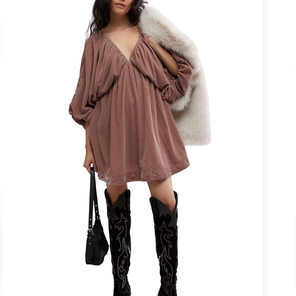 Free People Portia Velvet Mini Dress XSmall NWT - Picture 4 of 7